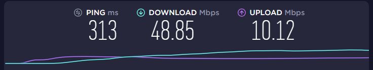 speed test from Australian server